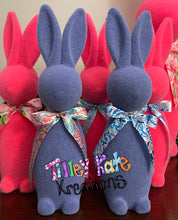 Load image into Gallery viewer, Flocked Bunny with preppy ribbons- 16" and Minis- 8"