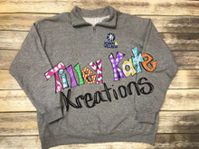 Load image into Gallery viewer, Quarter Zip Sweatshirt with Embroidered Logo