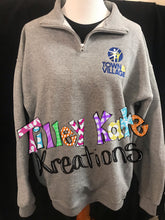 Load image into Gallery viewer, Quarter Zip Sweatshirt with Embroidered Logo